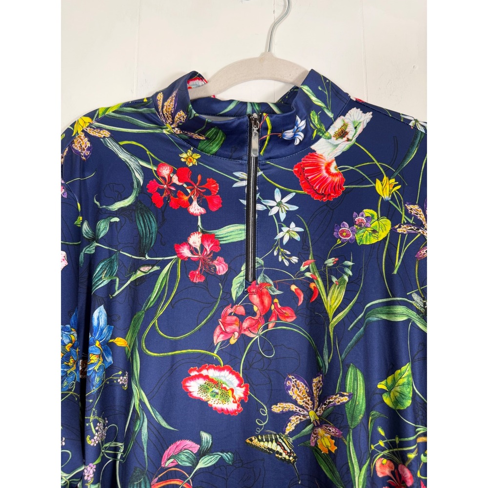 Acegolfs Botanical Energy Floral Quarter Zip XXL Long Sleeve Golf Top UPF New - Picture 3 of 14